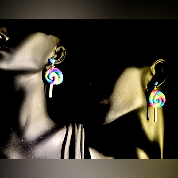 Disney Jewelry - Disney Candy Swirl Colorful Lollipop Dangle Earrings